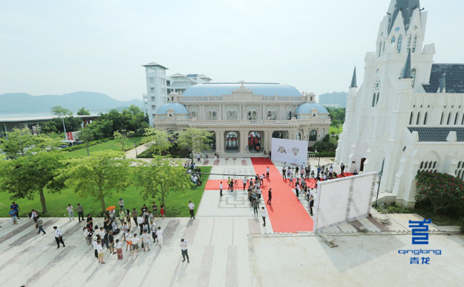 節目拍攝現場地節慶廣場grc建筑群 彩色grc