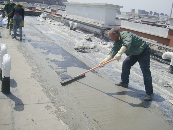 在卷材上酒上水泥干粉加以保護 防水卷材